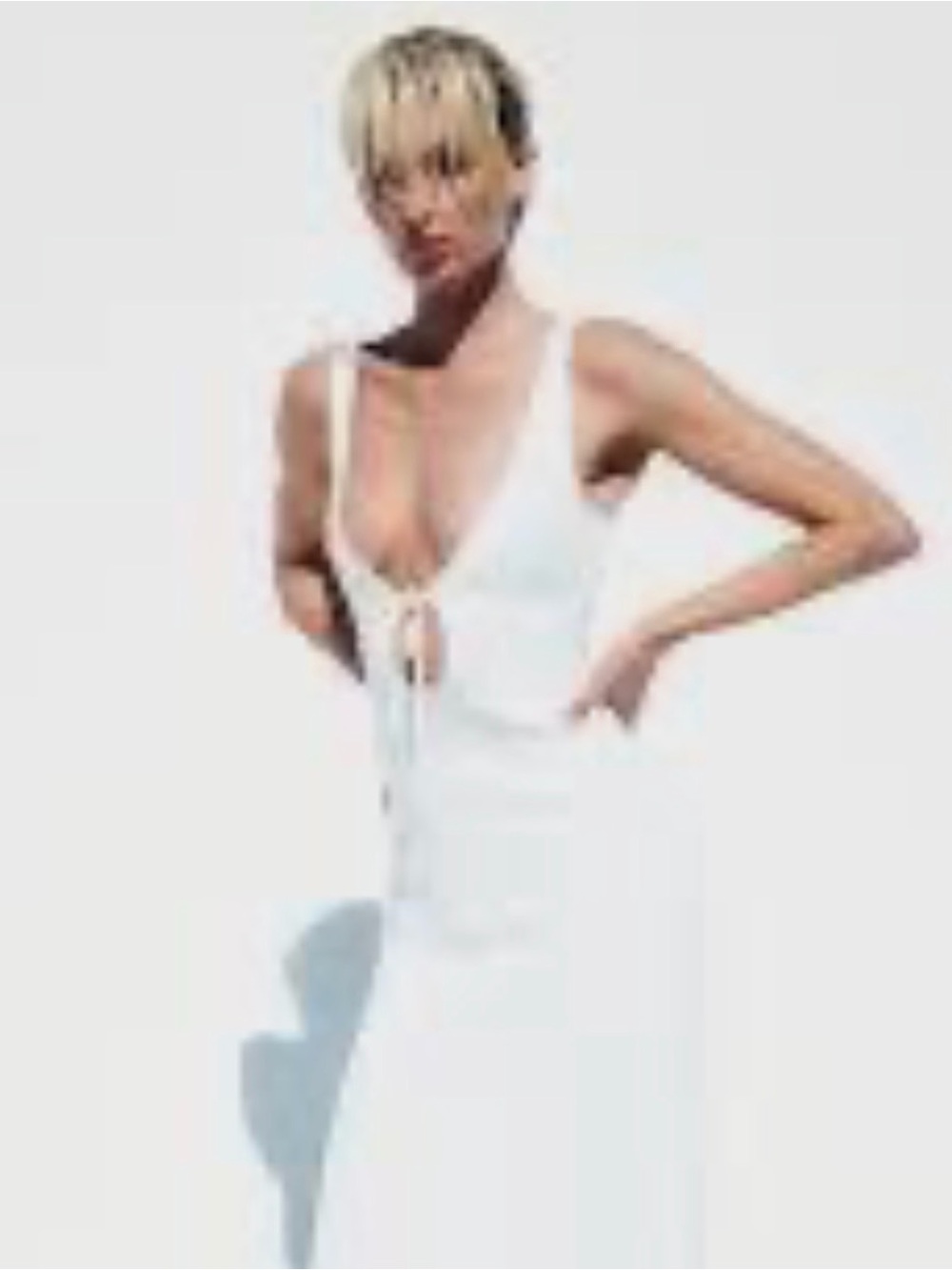 Helsa White Sleeveless Keyhole Bodycon Maxi Dress